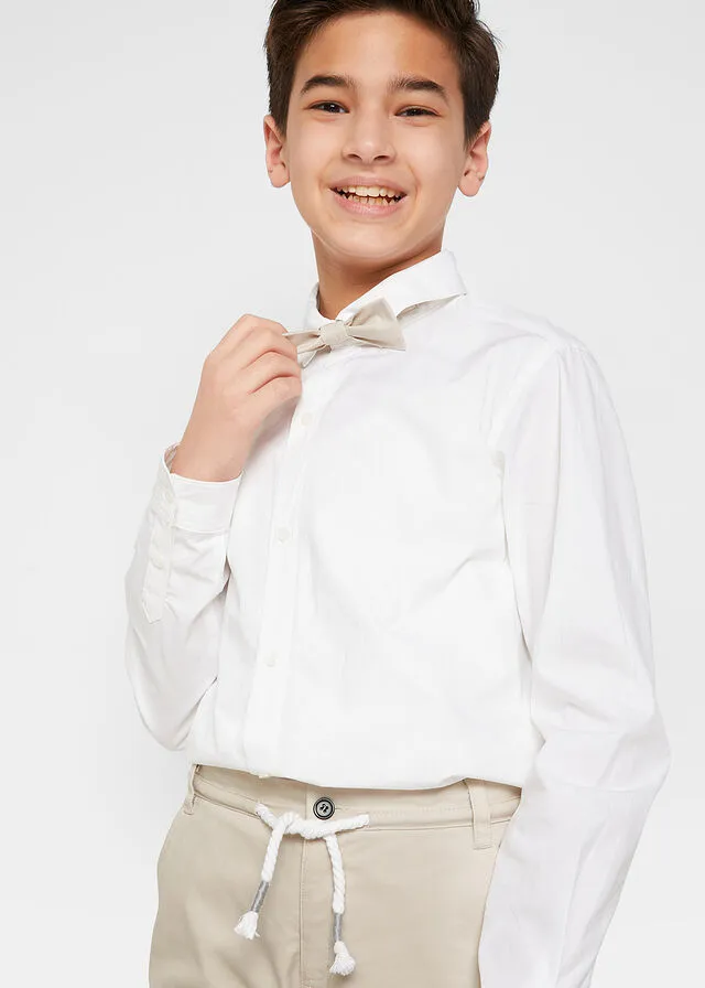 PANTALóN CHINO, CAMISA Y PAJARITA (3 PIEZAS) PARA NIñOS GRIS PIEDRABLANCO